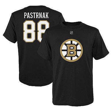 Youth David Pastrnak Black Boston Bruins Name & Number T-Shirt