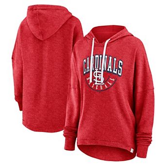 Women's Fanatics Branded Heather Red St. Louis Cardinals Luxe Pullover Hoodie