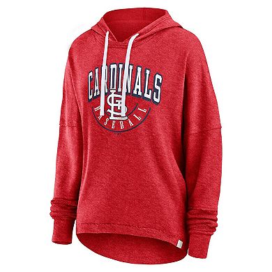 Women's Fanatics Branded Heather Red St. Louis Cardinals Luxe Pullover Hoodie