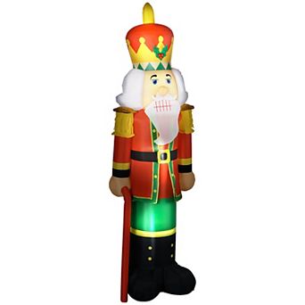 8' Inflatable Christmas Nutcracker Soldier With 4 Led Lights For Outdoor