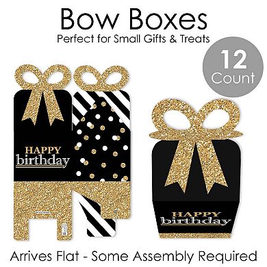 Big Dot Of Happiness Adult Happy Birthday Gold Square Favor Gift Boxes Party Bow Boxes 12 Ct