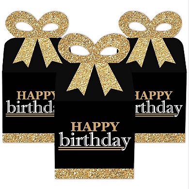 Big Dot Of Happiness Adult Happy Birthday Gold Square Favor Gift Boxes Party Bow Boxes 12 Ct