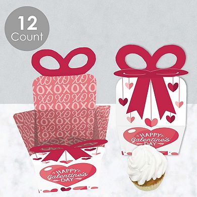 Big Dot Of Happiness Happy Galentine's Day - Valentine's Day Party Bow Boxes 12 Ct
