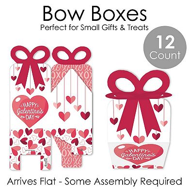 Big Dot Of Happiness Happy Galentine's Day - Valentine's Day Party Bow Boxes 12 Ct