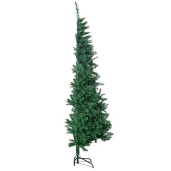 Homcom 7' Artificial Christmas Tree With Auto Open, Steel Base, Half Shape