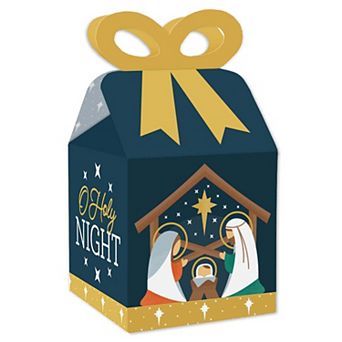 Big Dot Of Happiness Holy Nativity - Favor Gift Boxes Manger Scene Christmas Bow Boxes 12 ct
