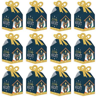 Big Dot Of Happiness Holy Nativity - Favor Gift Boxes Manger Scene Christmas Bow Boxes 12 Ct