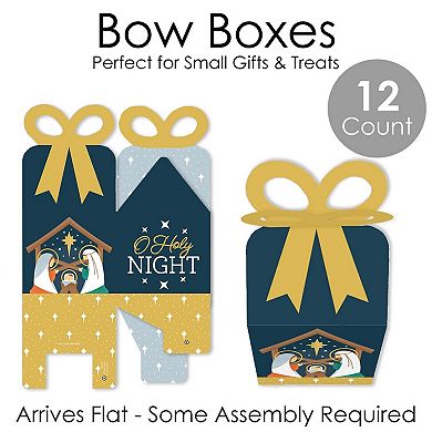 Big Dot Of Happiness Holy Nativity - Favor Gift Boxes Manger Scene Christmas Bow Boxes 12 Ct