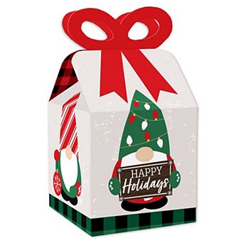 Big Dot Of Happiness Red And Green Holiday Gnomes Gift Christmas Party Bow Boxes 12 ct