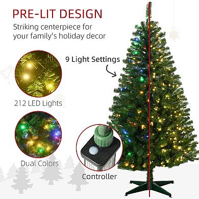 6ft Tall Prelit Artificial Christmas Tree Holiday Décor W/ 584 Branches Lights