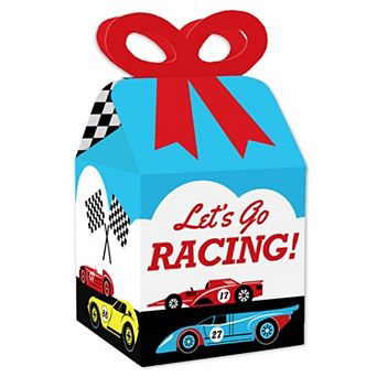 Big Dot Of Happiness Let’s Go Racing Racecar Square Favor Gift Boxes Race Car Bow Boxes 12 ct