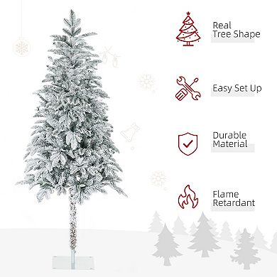 6ft Tall Flocked Artificial Christmas Tree Holiday Décor With 226 Snow Branches