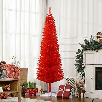 Artificial Christmas Tree 6' Indoor Realistic Holiday Decoration, Red