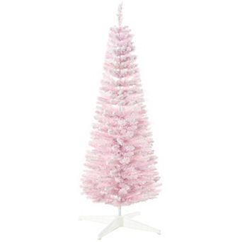 5' Snow Flocked Artificial Christmas Tree Pencil Xmas Tree W/ Branch Tips White