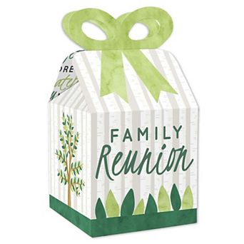 Big Dot Of Happiness Family Tree Reunion - Square Favor Gift Boxes - Party Bow Boxes - 12 ct