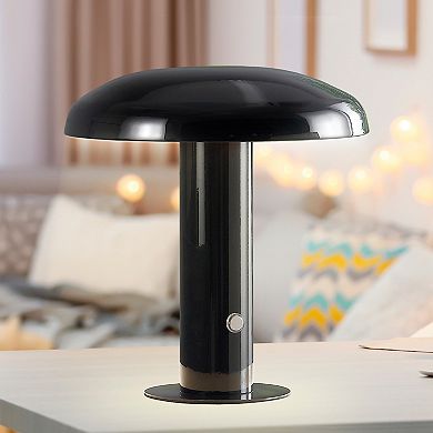 Suillius Contemporary Bohemian Rechargeable Cordless Iron Integrated Led Mushroom Table Lamp