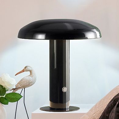 Suillius Contemporary Bohemian Rechargeable Cordless Iron Integrated Led Mushroom Table Lamp