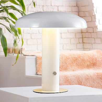 Suillius Contemporary Bohemian Rechargeable Cordless Iron Integrated Led Mushroom Table Lamp