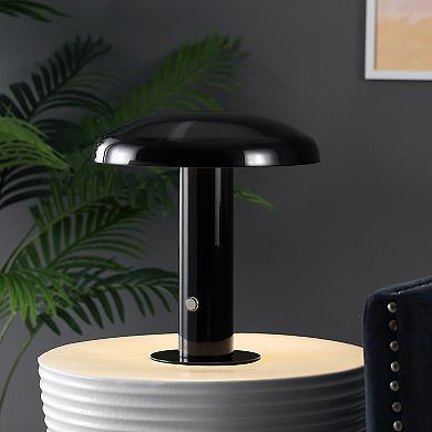 Suillius Contemporary Bohemian Rechargeable Cordless Iron Integrated Led Mushroom Table Lamp