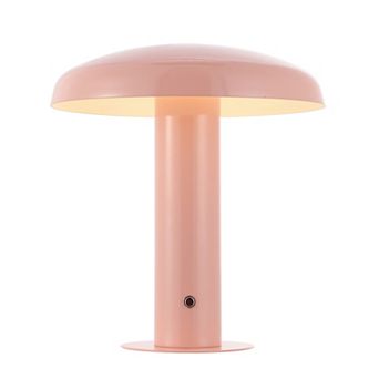 Suillius Contemporary Bohemian Rechargeable Cordless Iron Integrated Led Mushroom Table Lamp