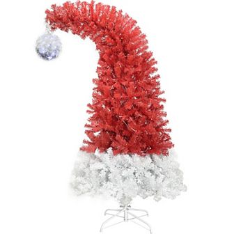 6FT Hinged Fir Artificial Fir Bent Top Christmas Tree