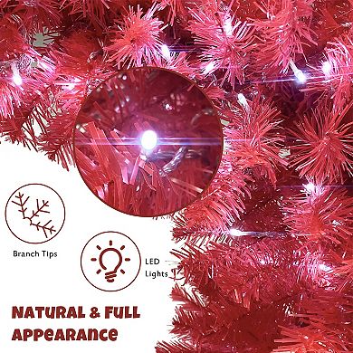 6FT Hinged Fir Artificial Fir Bent Top Christmas Tree
