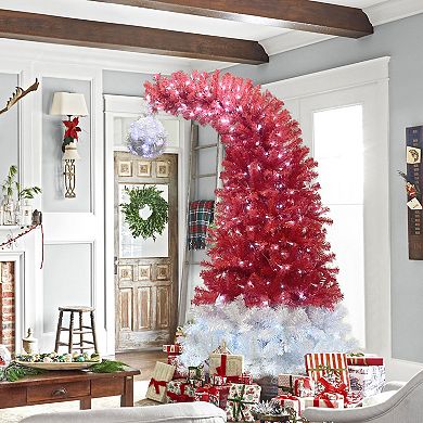 6FT Hinged Fir Artificial Fir Bent Top Christmas Tree