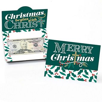 Big Dot Of Happiness Religious Christmas Merry Christmas Cross Money & Gift Card Holders 8 ct
