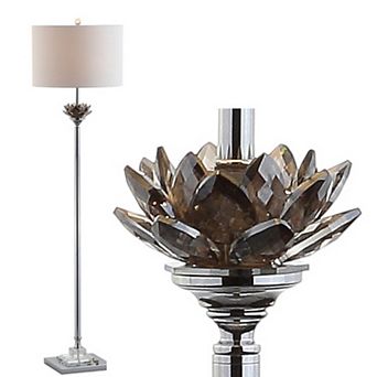Amelia Lotus Crystal Metal Led Floor Lamp