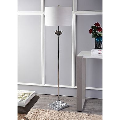 Amelia Lotus Crystal Metal Led Floor Lamp