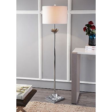 Amelia Lotus Crystal Metal Led Floor Lamp