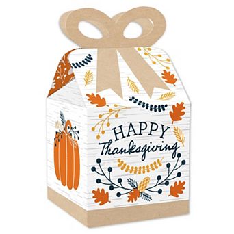 Big Dot Of Happiness Happy Thanksgiving Square Favor Gift Boxes Fall Harvest Bow Boxes 12 ct