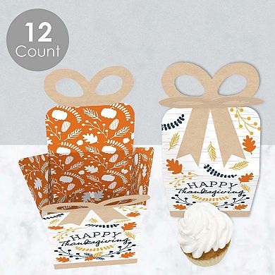 Big Dot Of Happiness Happy Thanksgiving Square Favor Gift Boxes Fall Harvest Bow Boxes 12 Ct