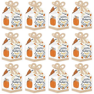 Big Dot Of Happiness Happy Thanksgiving Square Favor Gift Boxes Fall Harvest Bow Boxes 12 Ct