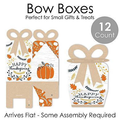 Big Dot Of Happiness Happy Thanksgiving Square Favor Gift Boxes Fall Harvest Bow Boxes 12 Ct