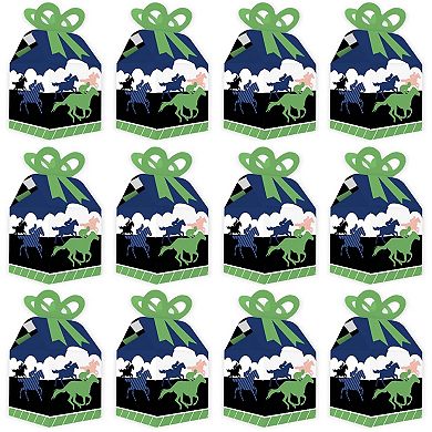 Big Dot Of Happiness Kentucky Horse Derby Square Favor Gift Boxes Horse Race Bow Boxes 12 Ct