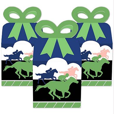 Big Dot Of Happiness Kentucky Horse Derby Square Favor Gift Boxes Horse Race Bow Boxes 12 Ct