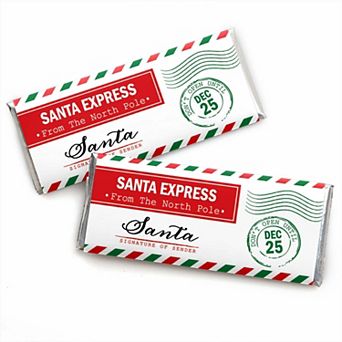 Big Dot Of Happiness Santa's Special Delivery Candy Bar Wrapper Christmas Party Favors 24 ct