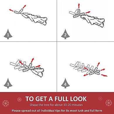 HOMCOM 7ft Artificial Pencil Christmas Tree, Slim Xmas Tree with 499 Branch