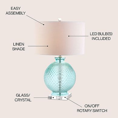 Estelle Glass And Crystal Led Table Lamp