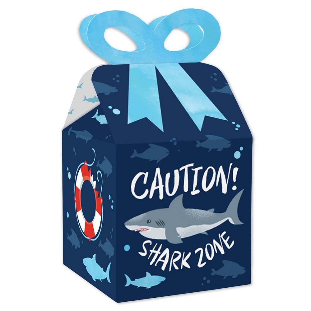 Big Dot Of Happiness Shark Zone - Square Favor Gift Boxes - Jawsome ...