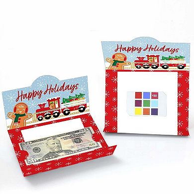 Big Dot Of Happiness Christmas Train - Holiday Party Money And Gift Card Holders - Set Of 8