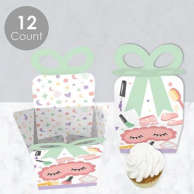 Big Dot Of Happiness Pajama Slumber Party Favor Gift Boxes - Girls Birthday Bow Boxes 12 Ct