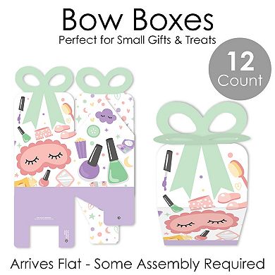 Big Dot Of Happiness Pajama Slumber Party Favor Gift Boxes - Girls Birthday Bow Boxes 12 Ct