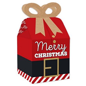 Big Dot Of Happiness Jolly Santa Claus - Favor Gift Boxes - Christmas Party Bow Boxes - 12 ct