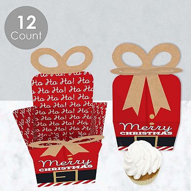Big Dot Of Happiness Jolly Santa Claus - Favor Gift Boxes - Christmas Party Bow Boxes - 12 Ct