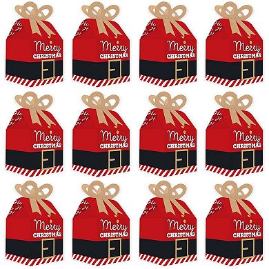 Big Dot Of Happiness Jolly Santa Claus - Favor Gift Boxes - Christmas Party Bow Boxes - 12 Ct