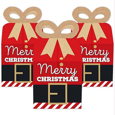Big Dot Of Happiness Jolly Santa Claus - Favor Gift Boxes - Christmas Party Bow Boxes - 12 Ct
