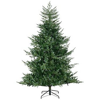 HOMCOM 7.5ft Wide Artificial Christmas Tree with Auto Open, Steel Base