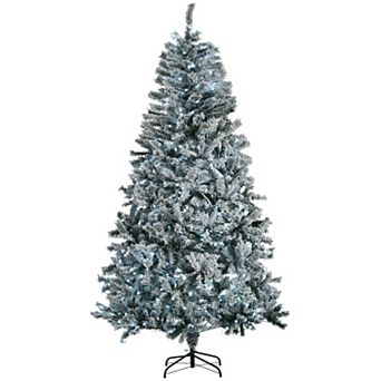 7.5ft Prelit Artificial Christmas Tree Holiday Décor With Snow Flocked Branches